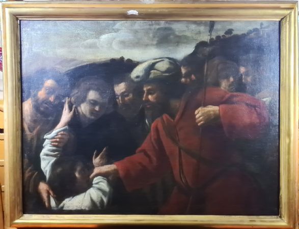 PENDANT DE DEUX TABLEAUX : « JOSEPH VENDU PAR SES FRÈRES », le paiement et la livraison au marchand.