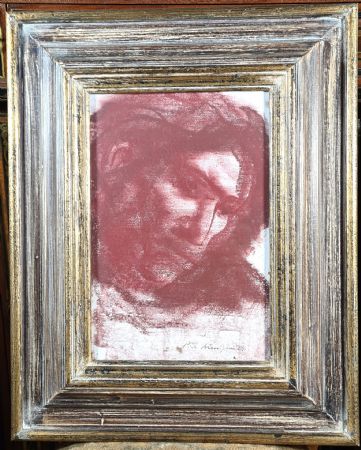 Pietro Annigoni. “Volto”. Disegno a sanguigna. 