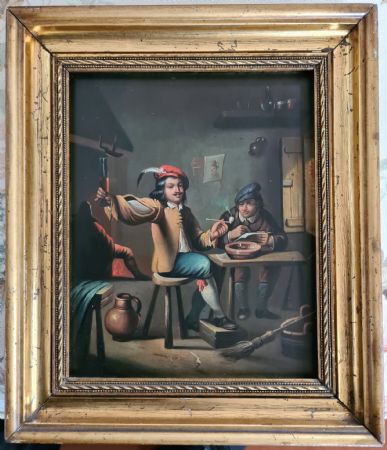 18. Follower of David Teniers. Pendant of two paintings: 