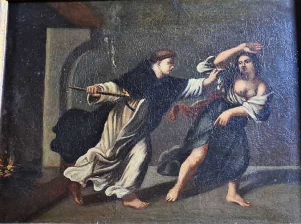 Scuola emiliana del XVII secolo . “TENTAZIONE”. 
