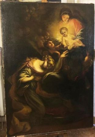 多梅尼科·皮奥拉（热那亚，1627-1703 年）。 “圣凯瑟琳的神秘婚姻”
    