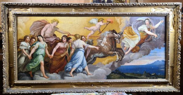 Pendant of paintings depicting 