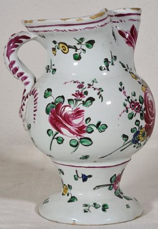 112) Polychrome majolica jug, from Pesaro.