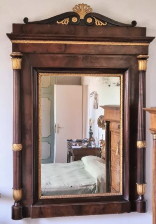 Empire style fireplace mirror