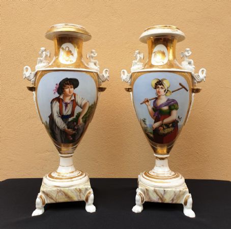 Pair of Empire amphora vases
    