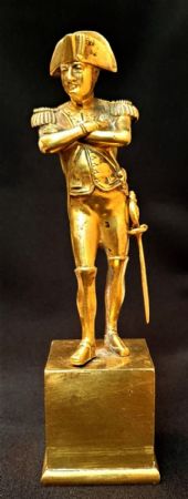 bronzetto di  Napoleone con doratura  al mercurio.